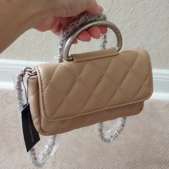 French Connection Latte Quilted Mini Bag - Picture 8 of 8